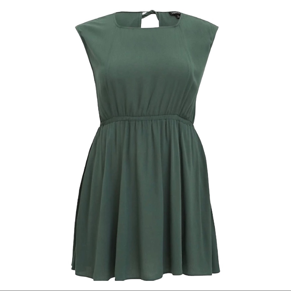 Torrid NWT "Green Crepe Babydoll Tunic Tank" - Flowy Cinched Summer Top Size L